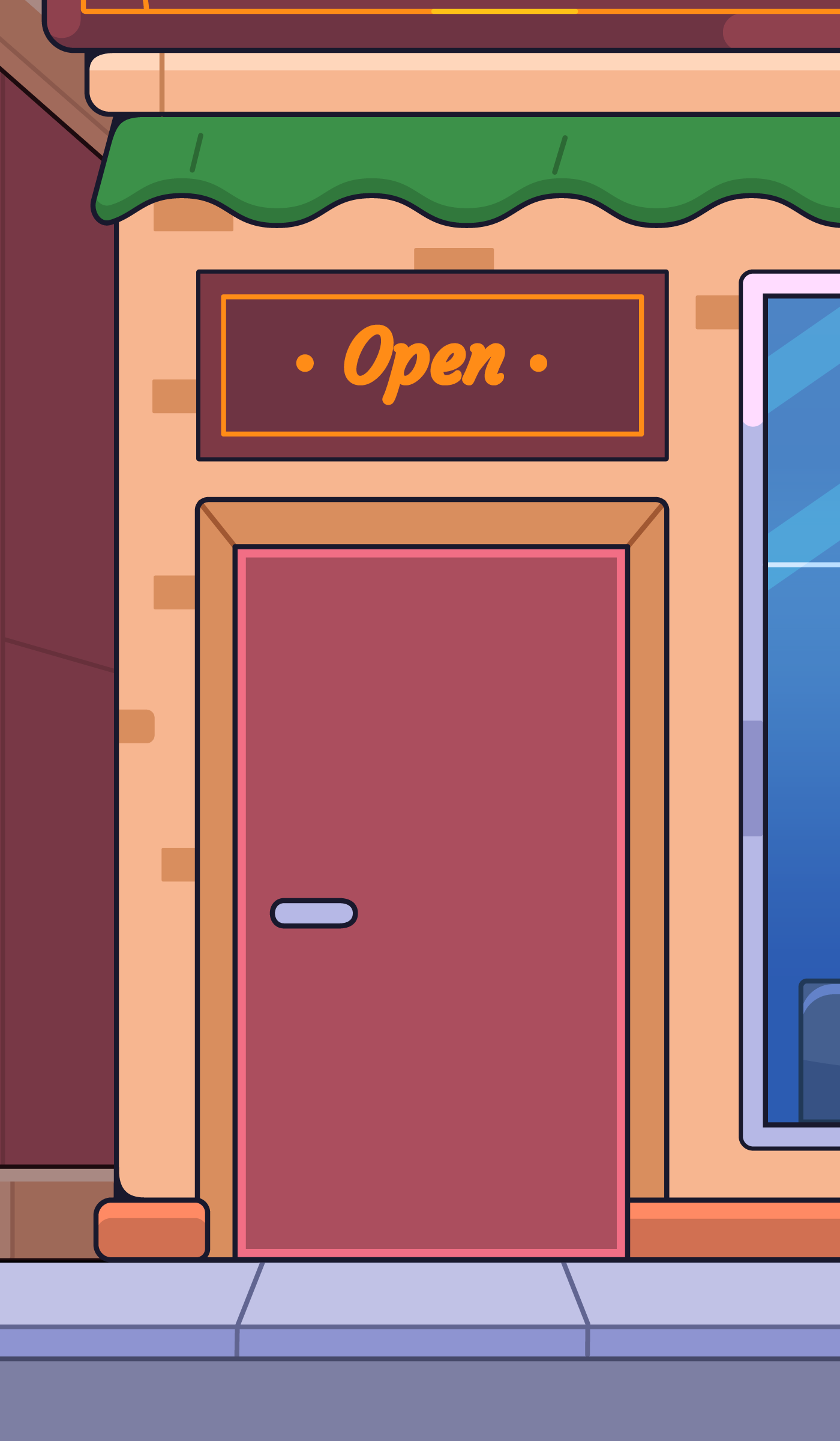 Close-up shop door